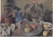Felix Esterl Still life with fruits, foliage plants and jug Spain oil painting artist